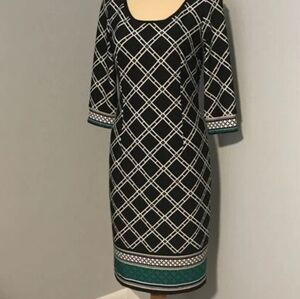WHITE HOUSE BLACK MARKET size 8 / medium black and green dress